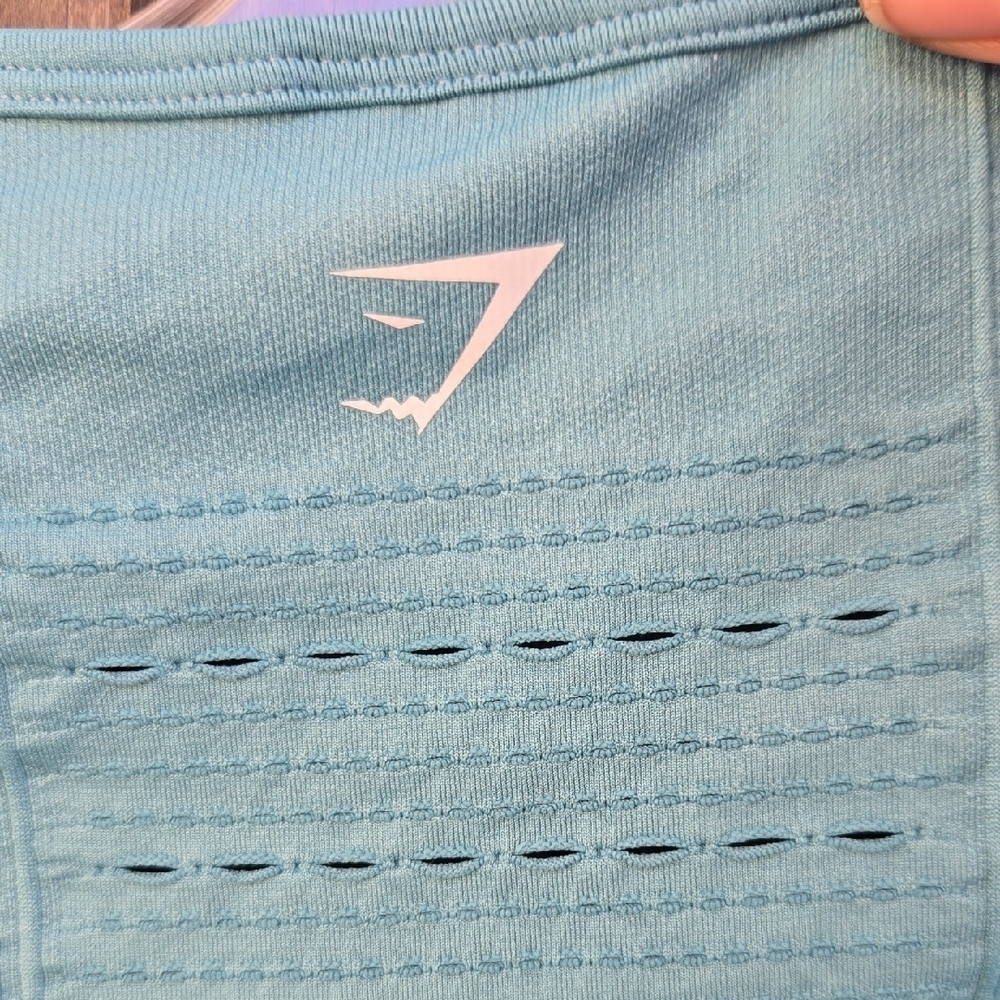 NWT Gymshark Flawless Knit Long Sleeve Seamless Crop Top Dusky Teal Small - Picture 5 of 5